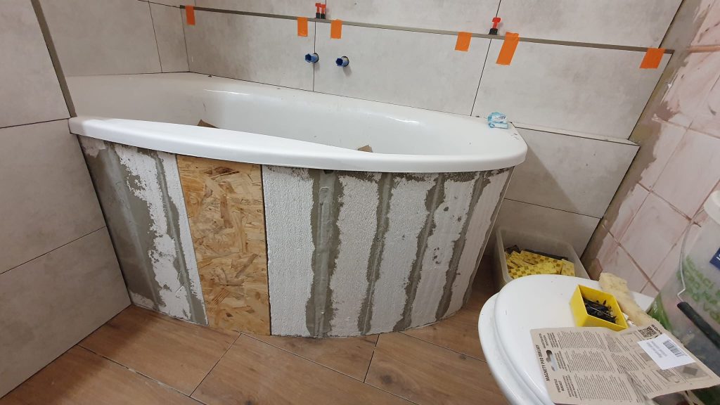 rekonstrukce koupelny v průběhu